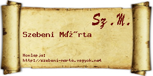 Szebeni Márta névjegykártya