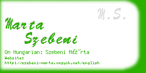 marta szebeni business card